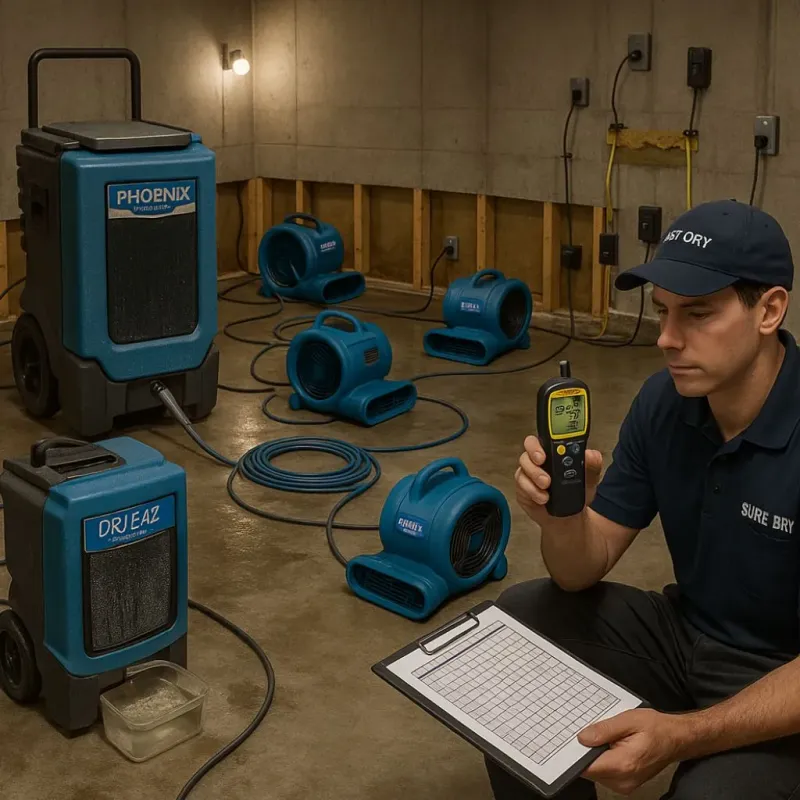 Structural Drying and Dehumidification process in Pilot Mountain, NC